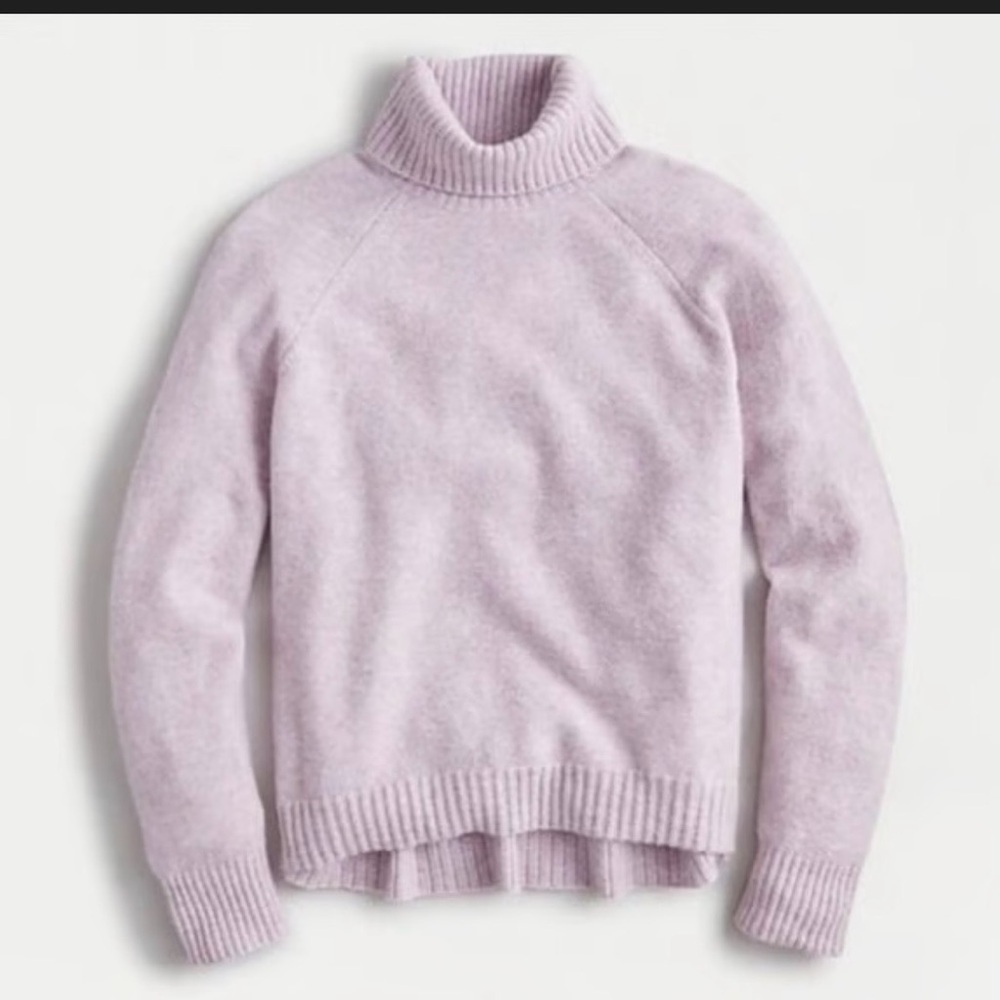 J.Crew Alpaca Wool Blend Oversized Turtleneck Sweater Pink Super Soft Yarn M